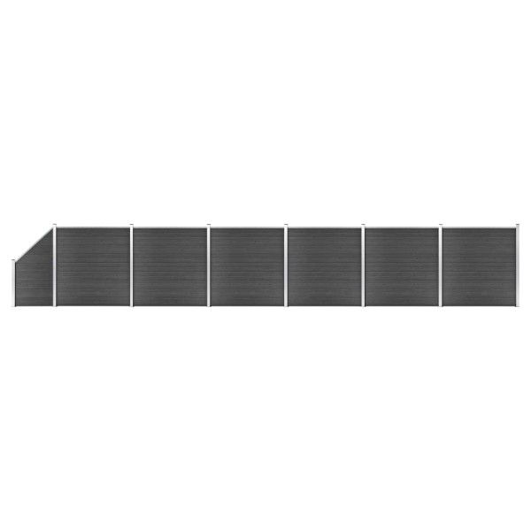 Set de paneles de valla WPC negro 1138x(105-186) cm Set de paneles de valla WPC negro 1138x(105-186) cm