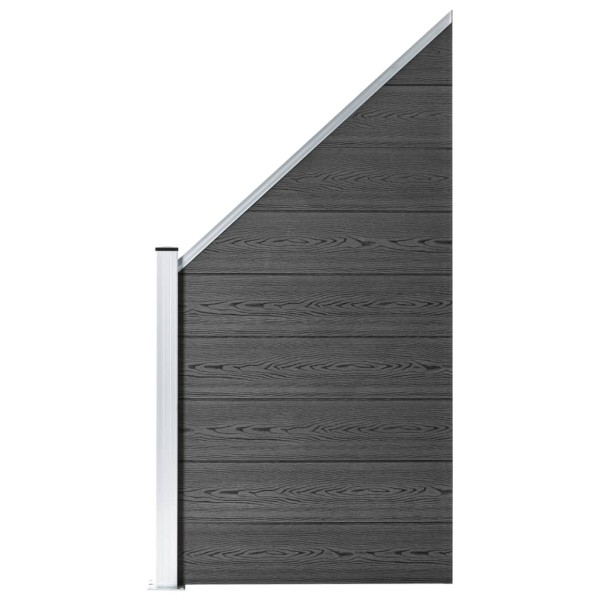Set de paneles de valla WPC negro 1138x(105-186) cm Set de paneles de valla WPC negro 1138x(105-186) cm