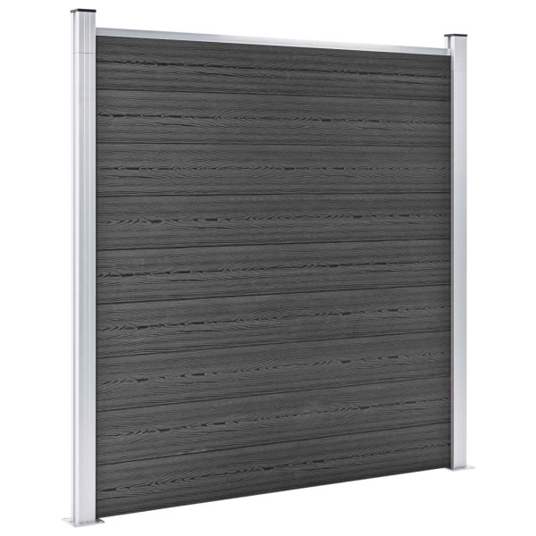 Set de paneles de valla WPC negro 1138x(105-186) cm Set de paneles de valla WPC negro 1138x(105-186) cm