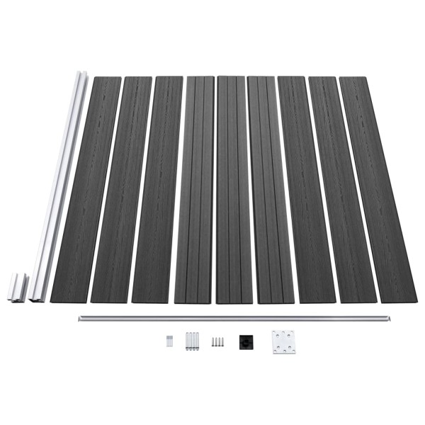 Set de paneles de valla WPC negro 1138x(105-186) cm Set de paneles de valla WPC negro 1138x(105-186) cm