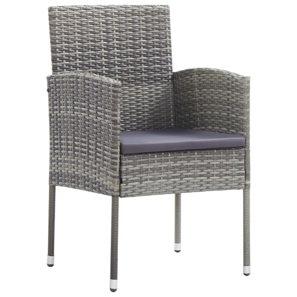 Juego de comedor para jardín 3 piezas gris antracita Juego de comedor para jardín 3 piezas gris antracita