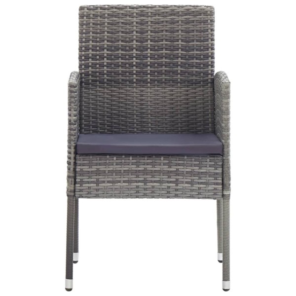 Juego de comedor para jardín 3 piezas gris antracita Juego de comedor para jardín 3 piezas gris antracita