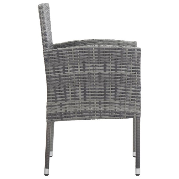 Juego de comedor para jardín 3 piezas gris antracita Juego de comedor para jardín 3 piezas gris antracita