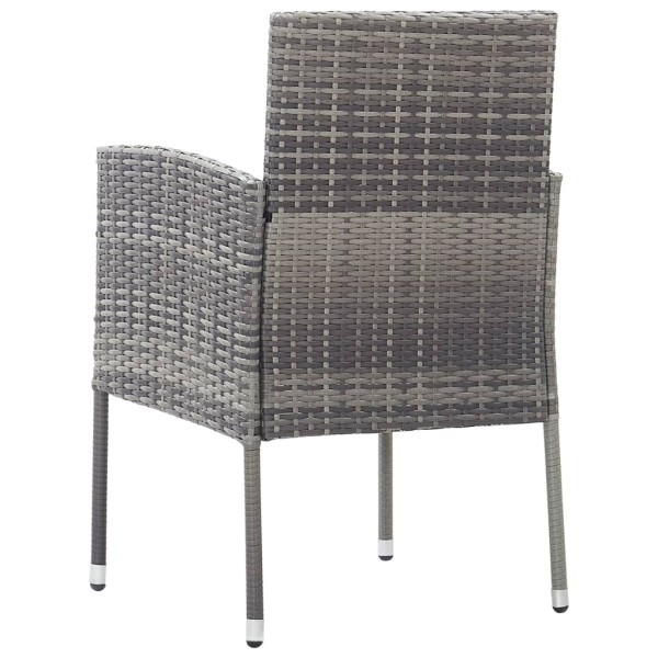 Juego de comedor para jardín 3 piezas gris antracita Juego de comedor para jardín 3 piezas gris antracita