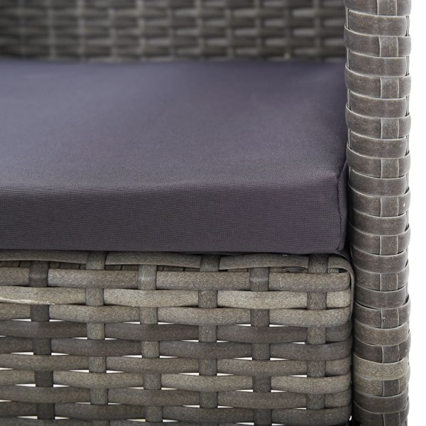 Juego de comedor para jardín 3 piezas gris antracita Juego de comedor para jardín 3 piezas gris antracita