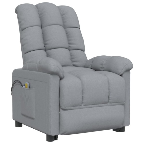 Sillón de masaje eléctrico tela gris claro Sillón de masaje eléctrico tela gris claro