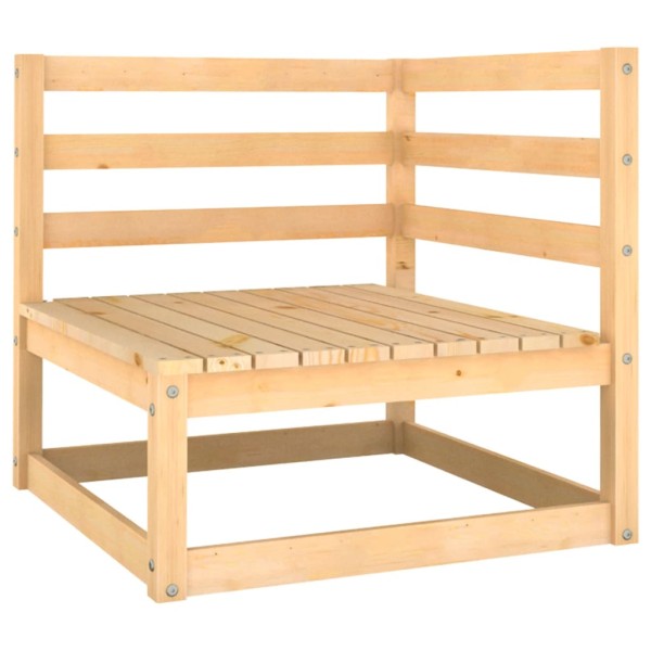 Juego de salón de jardín 3 piezas madera maciza de pino