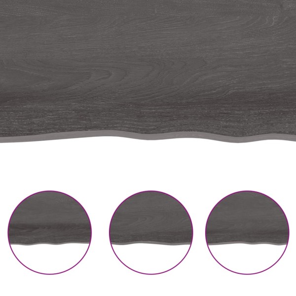 Tablero de mesa madera de roble tratada gris oscuro 80x50x2 cm Tablero de mesa madera de roble tratada gris oscuro 80x50x2 cm