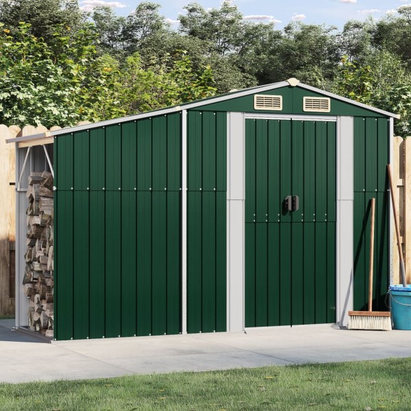 Cobertizo de jardín acero galvanizado verde 277x93x179 cm Cobertizo de jardín acero galvanizado verde 277x93x179 cm