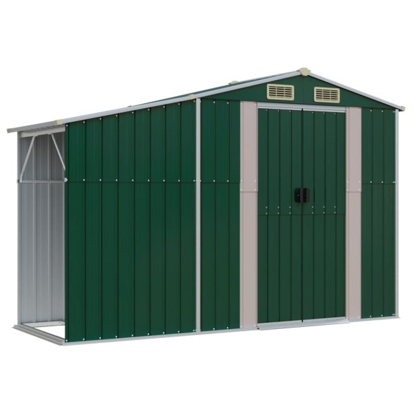 Cobertizo de jardín acero galvanizado verde 277x93x179 cm Cobertizo de jardín acero galvanizado verde 277x93x179 cm