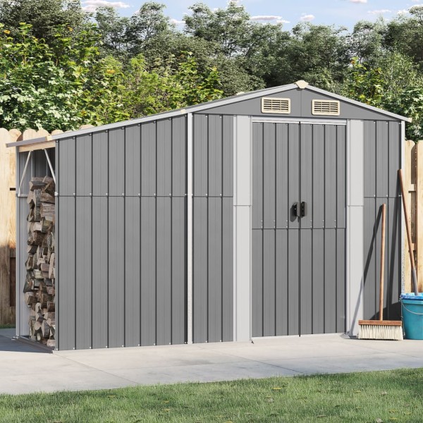 Cobertizo de jardín acero galvanizado gris 277x93x179 cm Cobertizo de jardín acero galvanizado gris 277x93x179 cm