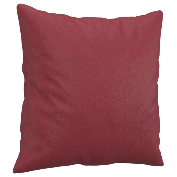 Sofá de 2 plazas con cojines cuero sintético rojo tinto 120 cm Sofá de 2 plazas con cojines cuero sintético rojo tinto 120 cm