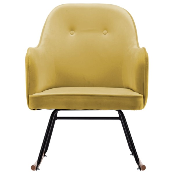 Silla mecedora de terciopelo amarillo mostaza Silla mecedora de terciopelo amarillo mostaza