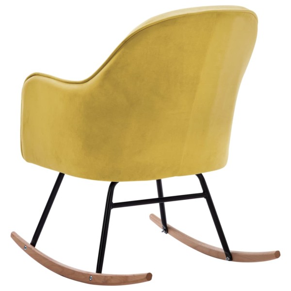 Silla mecedora de terciopelo amarillo mostaza Silla mecedora de terciopelo amarillo mostaza