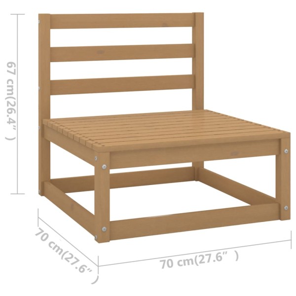 Set de muebles de jardín 7 pzs cojines madera pino marrón miel Set de muebles de jardín 7 pzs cojines madera pino marrón miel