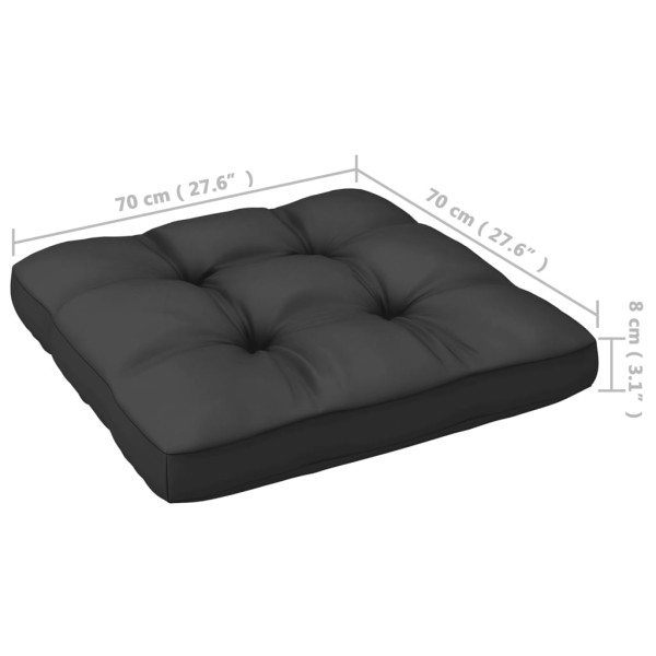 Set de muebles de jardín 7 pzas con cojines madera pino negro Set de muebles de jardín 7 pzas con cojines madera pino negro
