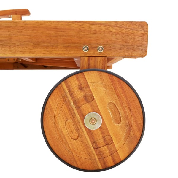 Tumbonas con mesa y cojines 2 uds madera maciza de acacia Tumbonas con mesa y cojines 2 uds madera maciza de acacia