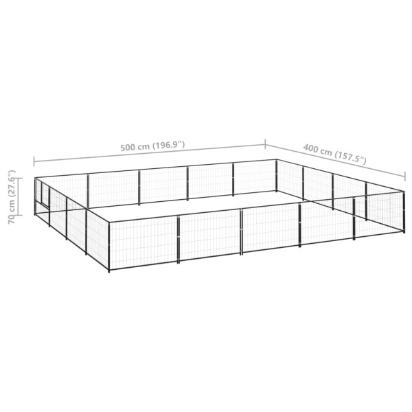 Perrera acero 20 m² negra Perrera acero 20 m² negra