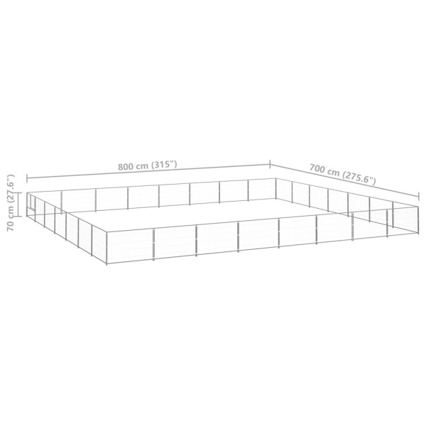 Perrera plateada 56 m² acero Perrera plateada 56 m² acero