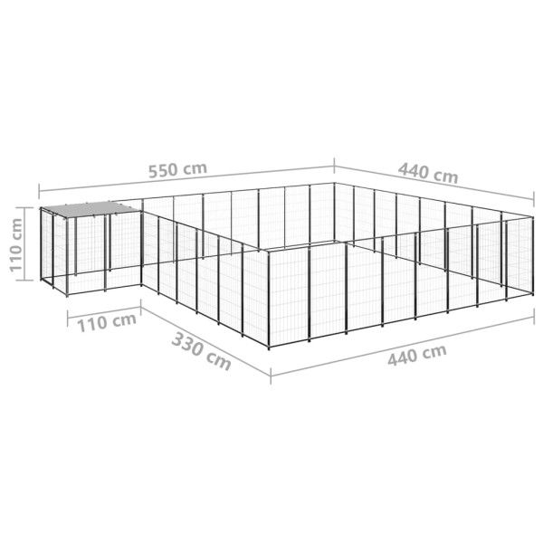 Perrera negra 20,57 m² acero Perrera negra 20,57 m² acero