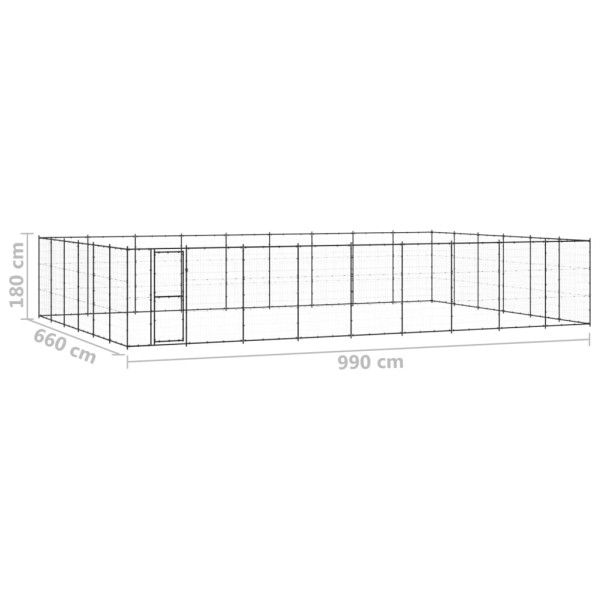 Perrera de exterior de acero 65,34 m² Perrera de exterior de acero 65,34 m²