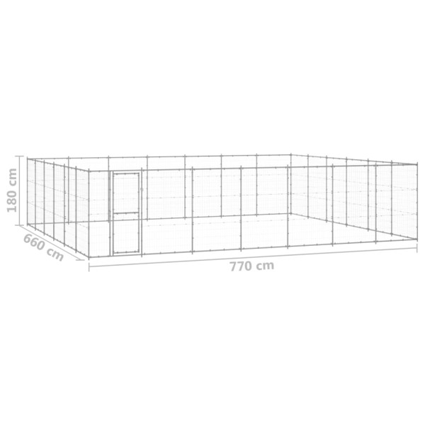 Perrera de exterior de acero galvanizado 50,82 m² Perrera de exterior de acero galvanizado 50,82 m²