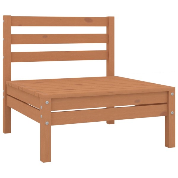 Juego de muebles jardín 8 pzas madera maciza pino marrón miel