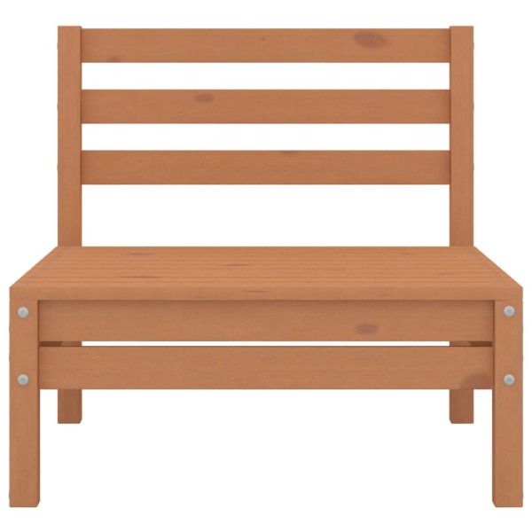 Juego de muebles jardín 8 pzas madera maciza pino marrón miel