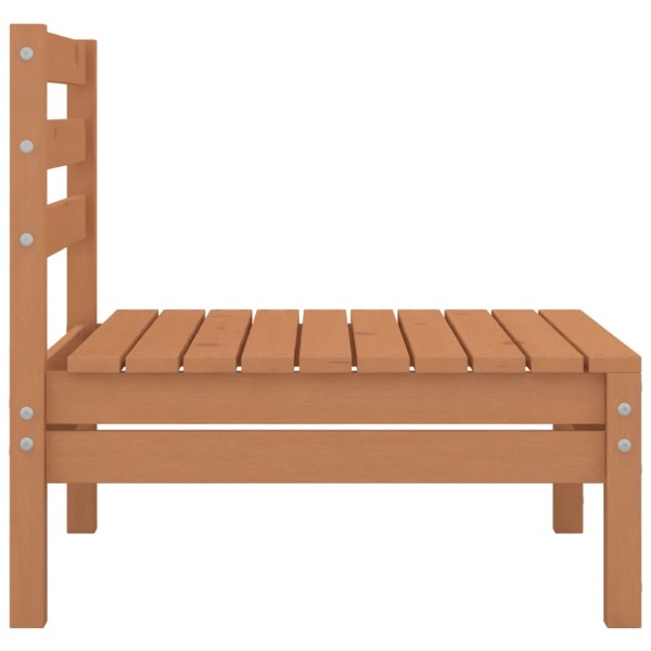 Juego de muebles jardín 8 pzas madera maciza pino marrón miel