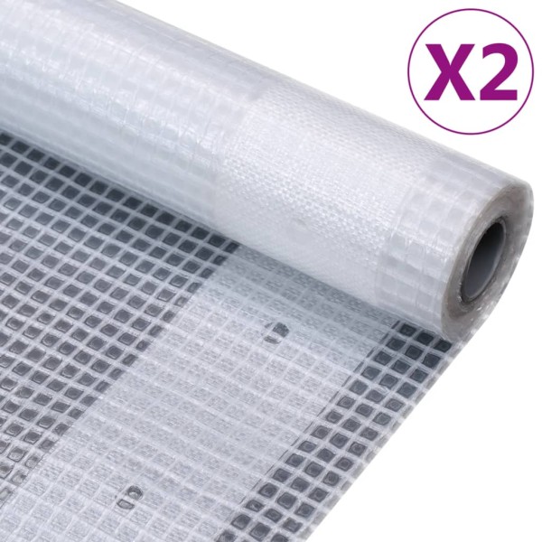 Lonas de leno 2 unidades 260 g/m² 4x20 m blanca Lonas de leno 2 unidades 260 g/m² 4x20 m blanca