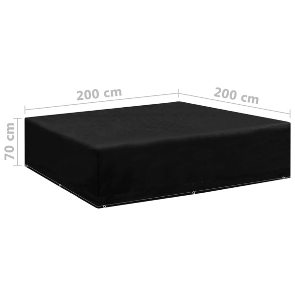 Funda de muebles de jardín 2 uds 8 ojales 200x200x70 cm Funda de muebles de jardín 2 uds 8 ojales 200x200x70 cm