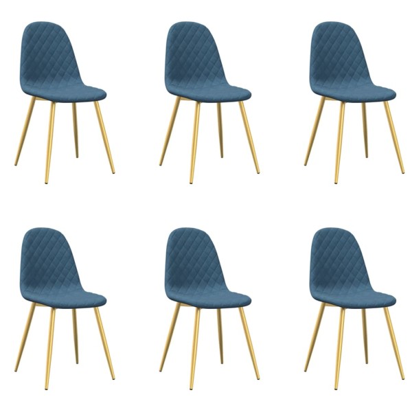 Sillas de comedor 6 unidades terciopelo azul