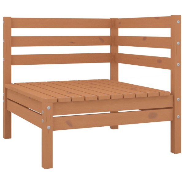 Juego muebles de jardín 9 pzas madera maciza pino marrón miel Juego muebles de jardín 9 pzas madera maciza pino marrón miel