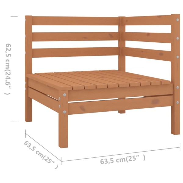 Juego muebles de jardín 9 pzas madera maciza pino marrón miel Juego muebles de jardín 9 pzas madera maciza pino marrón miel