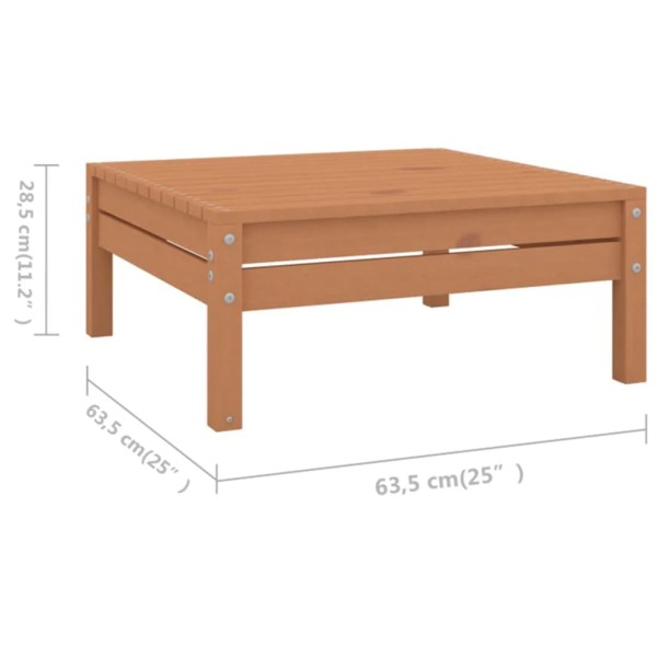 Juego muebles de jardín 9 pzas madera maciza pino marrón miel Juego muebles de jardín 9 pzas madera maciza pino marrón miel