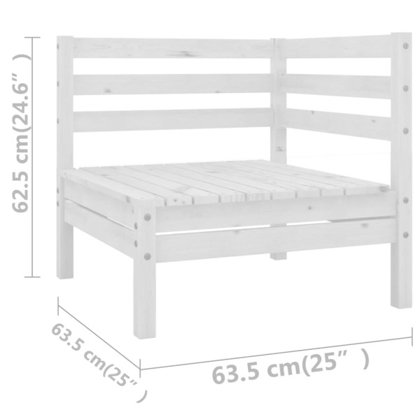Juego de muebles de jardín 14 piezas madera maciza pino blanco