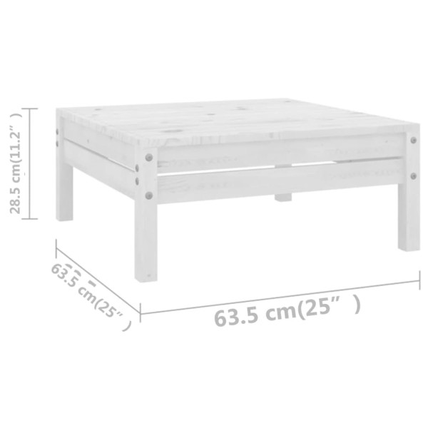 Juego de muebles de jardín 14 piezas madera maciza pino blanco