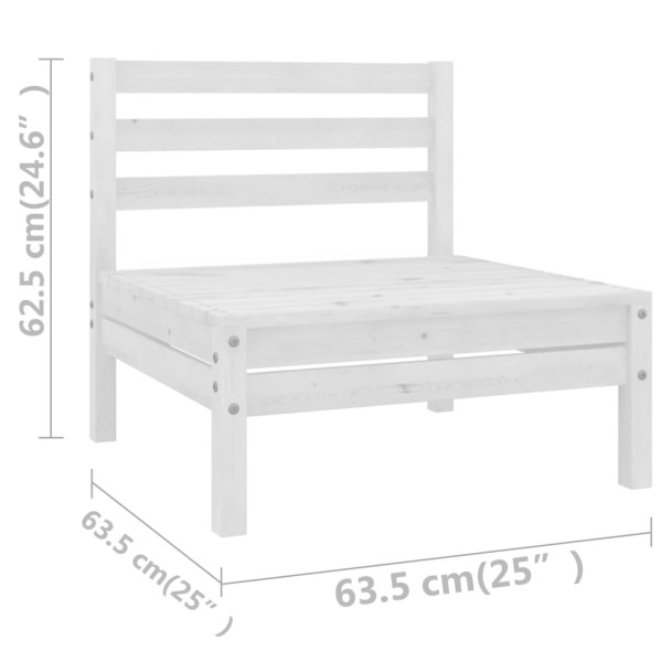 Juego de muebles de jardín 9 pzas madera maciza de pino blanco Juego de muebles de jardín 9 pzas madera maciza de pino blanco