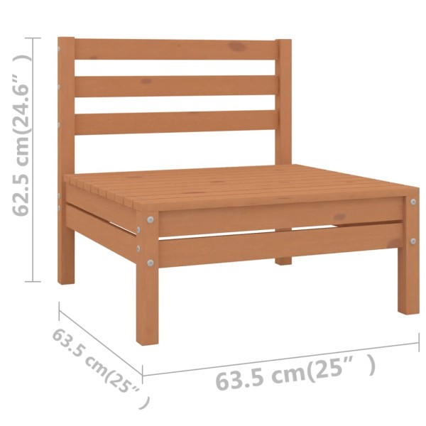 Set de muebles de jardín 9 pzas madera maciza pino marrón miel