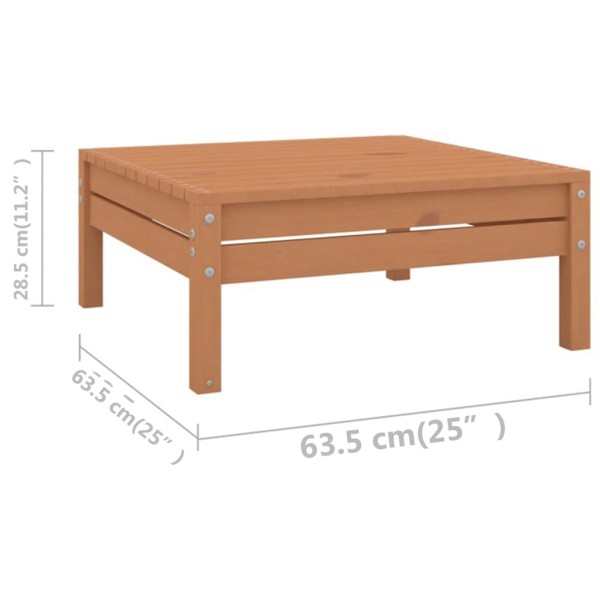 Set de muebles de jardín 9 pzas madera maciza pino marrón miel