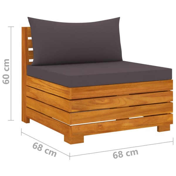 Juego muebles de jardín y cojines 10 pzas madera maciza acacia Juego muebles de jardín y cojines 10 pzas madera maciza acacia