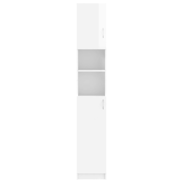 Armario baño madera contrachapada blanco brillo 32x25,5x190 cm Armario baño madera contrachapada blanco brillo 32x25,5x190 cm