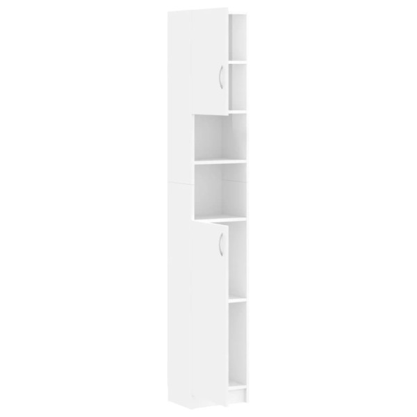 Armario baño madera contrachapada blanco brillo 32x25,5x190 cm Armario baño madera contrachapada blanco brillo 32x25,5x190 cm
