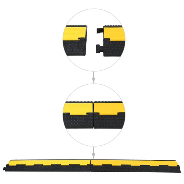 Rampas protectoras de cables 4 uds 2 canales goma 101,5 cm