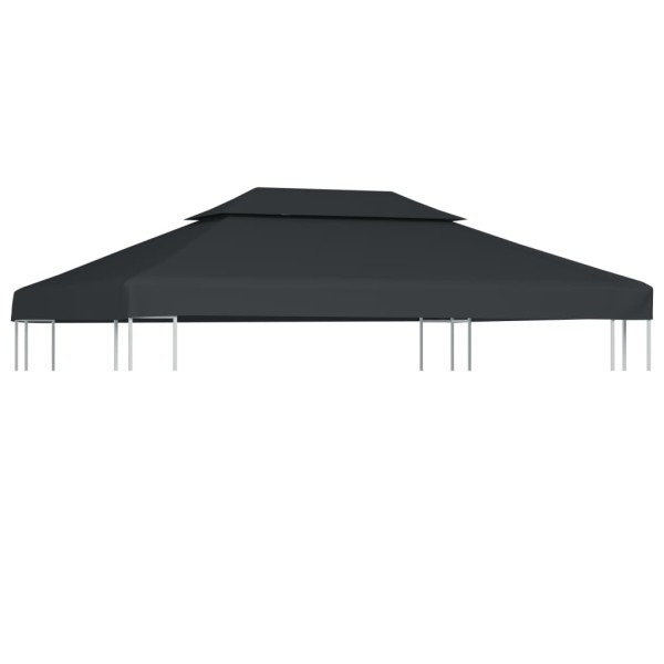 Toldo de cenador 2 niveles 310 g/m² 4x3 m gris antracita Toldo de cenador 2 niveles 310 g/m² 4x3 m gris antracita