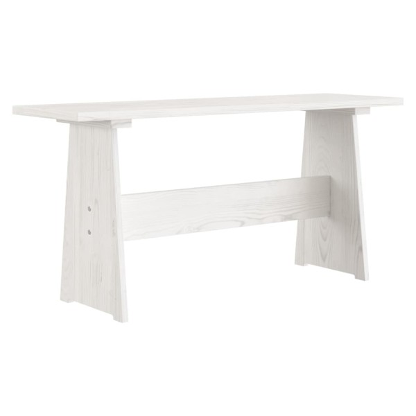 Mesa de comedor con banco de madera maciza de pino blanca Mesa de comedor con banco de madera maciza de pino blanca