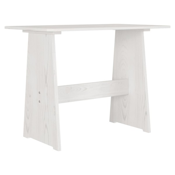 Mesa de comedor con banco de madera maciza de pino blanca Mesa de comedor con banco de madera maciza de pino blanca