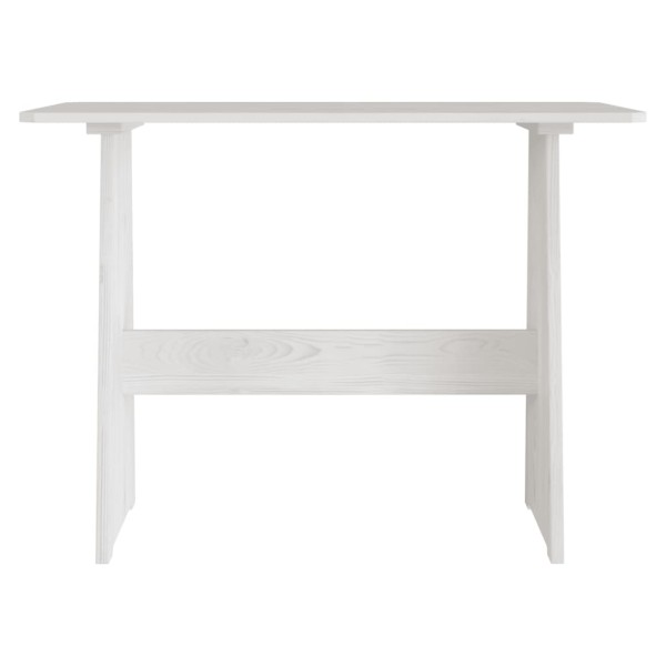 Mesa de comedor con banco de madera maciza de pino blanca Mesa de comedor con banco de madera maciza de pino blanca