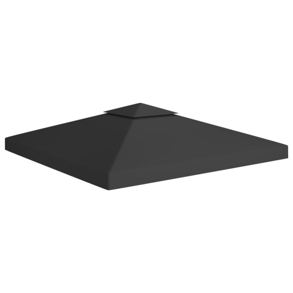 Toldo de cenador 2 niveles 310 g/m² 3x3 m negro Toldo de cenador 2 niveles 310 g/m² 3x3 m negro