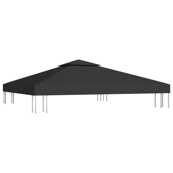 Toldo de cenador 2 niveles 310 g/m² 3x3 m negro Toldo de cenador 2 niveles 310 g/m² 3x3 m negro